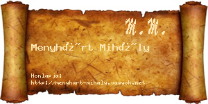 Menyhárt Mihály névjegykártya