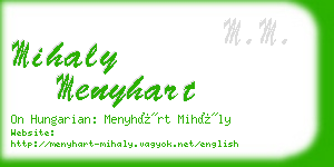 mihaly menyhart business card